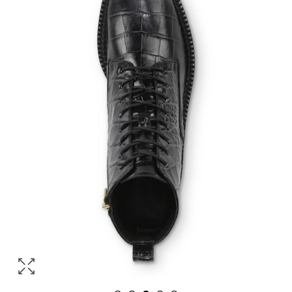 Vince Black Leather Cabria Lace Up Boots - Picture 3 of 5